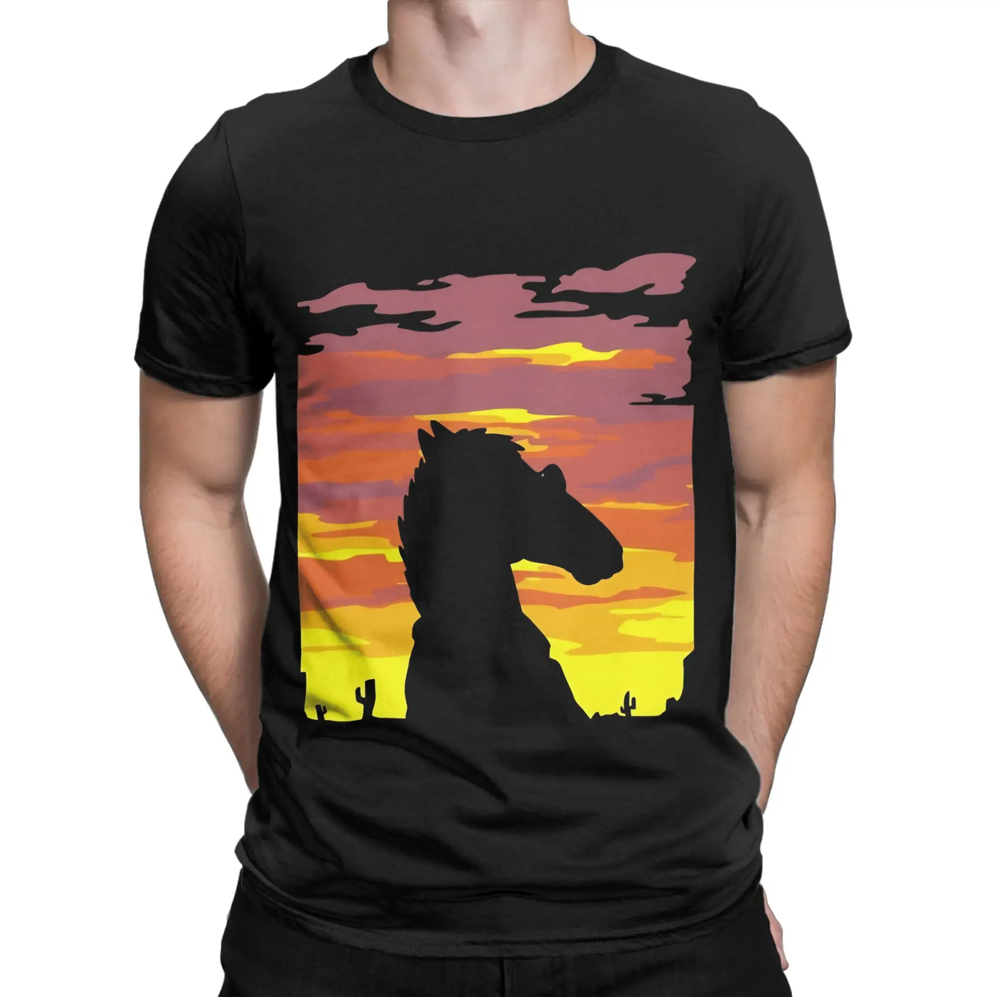 EVENING SHADOW B BoJack Horsemans Lustiges T-Shirt aus 100 % Baumwolle B-BoJack Horsemans Tops T-Shirts für Männer