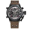 1pc / lot Men Genuine XINEW Brand Designer Watches Students Fashion Leather Band Alarm Stopwatch Electronic Watch Montre Homme 1