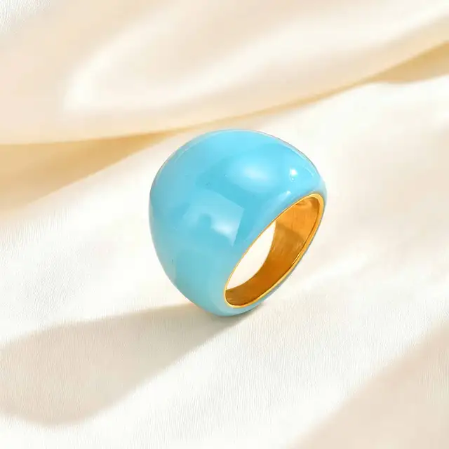 88040-6bbe1e.jpg Bague géométrique à la mode pour femmes et filles, bagues incurvées en acier inoxydable bleu/vert/rose, bijoux esthétiques, cadeau féminin