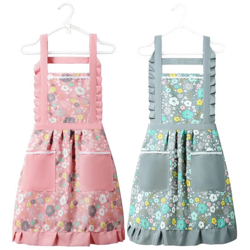 

Cotton Canvas Apron Kitchen Household Small Fresh Female Fashion Wear-resistant Waist Breathable Anti-fouling Women's Overalls