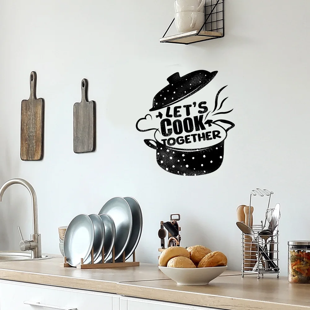 Let's Cook Together Wall Sticker For Kitchen Background Decor Decals Restaurant Cooking Room Decoration Self-adhesive Home Mural - 5