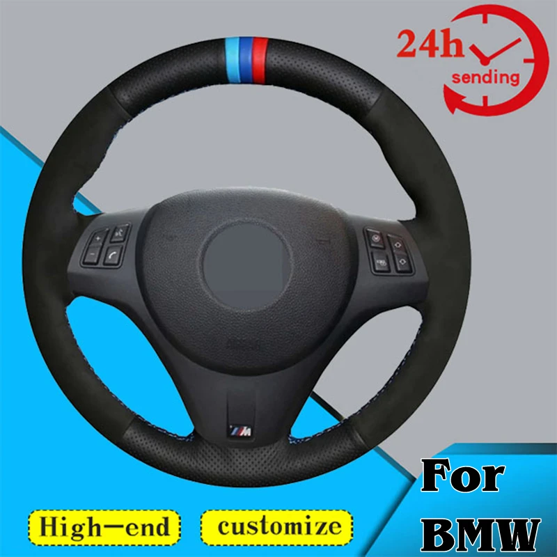 Custom Car Steering Wheel Braid Cover Soft 100 Fit For Bmw M Sport M3