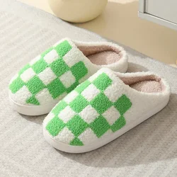 Ghost Face Blue Evil Eye Fuzzy Slippers - Plush Winter Warm Indoor Non-Slip Shoes - 40-41(24.5-25cm) (Green white)