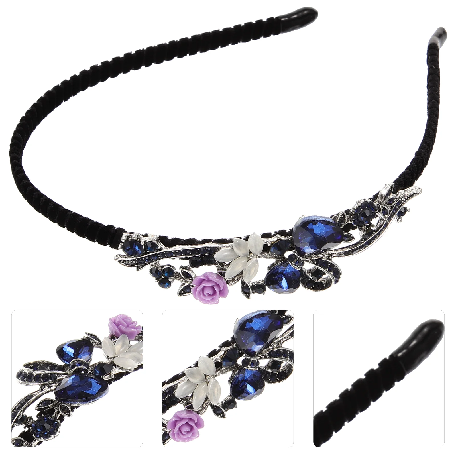 

Headband Rhinestone Women Hair Hoops Accessories for Wedding Metal Headbands Flower Girl Headpiece Coils