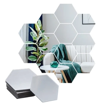 Hexagon 3D Mirror Wall Stickers 1