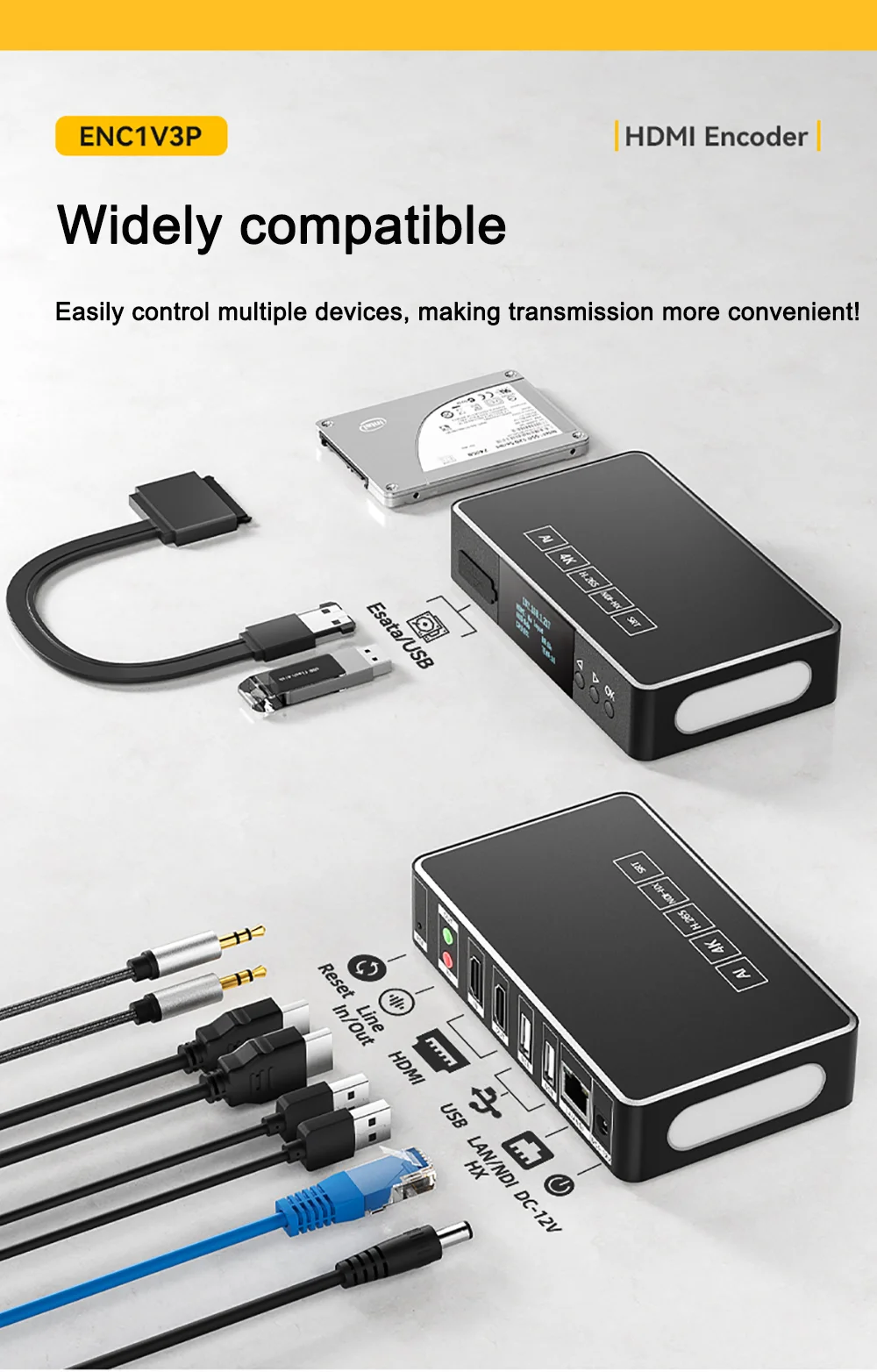 Link Pi ENC1V3P Video Codec 4K30 HDMI Encoding NDI Decoding Built-in Tally Suppo