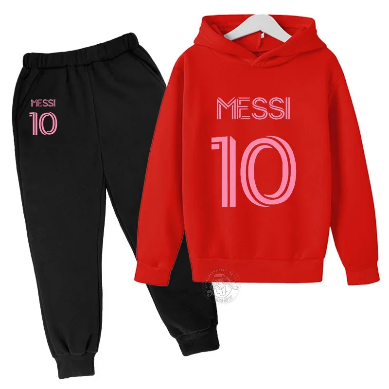 Autumn Messi children's suit street fashion boys and girls suit children's sports pullover sweatpants two-piece outdoor sports