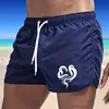 2024 new Summer Men's Beach Shorts Casual Vacation Wear Fashionable Printed Minimalist Design Clothing 1