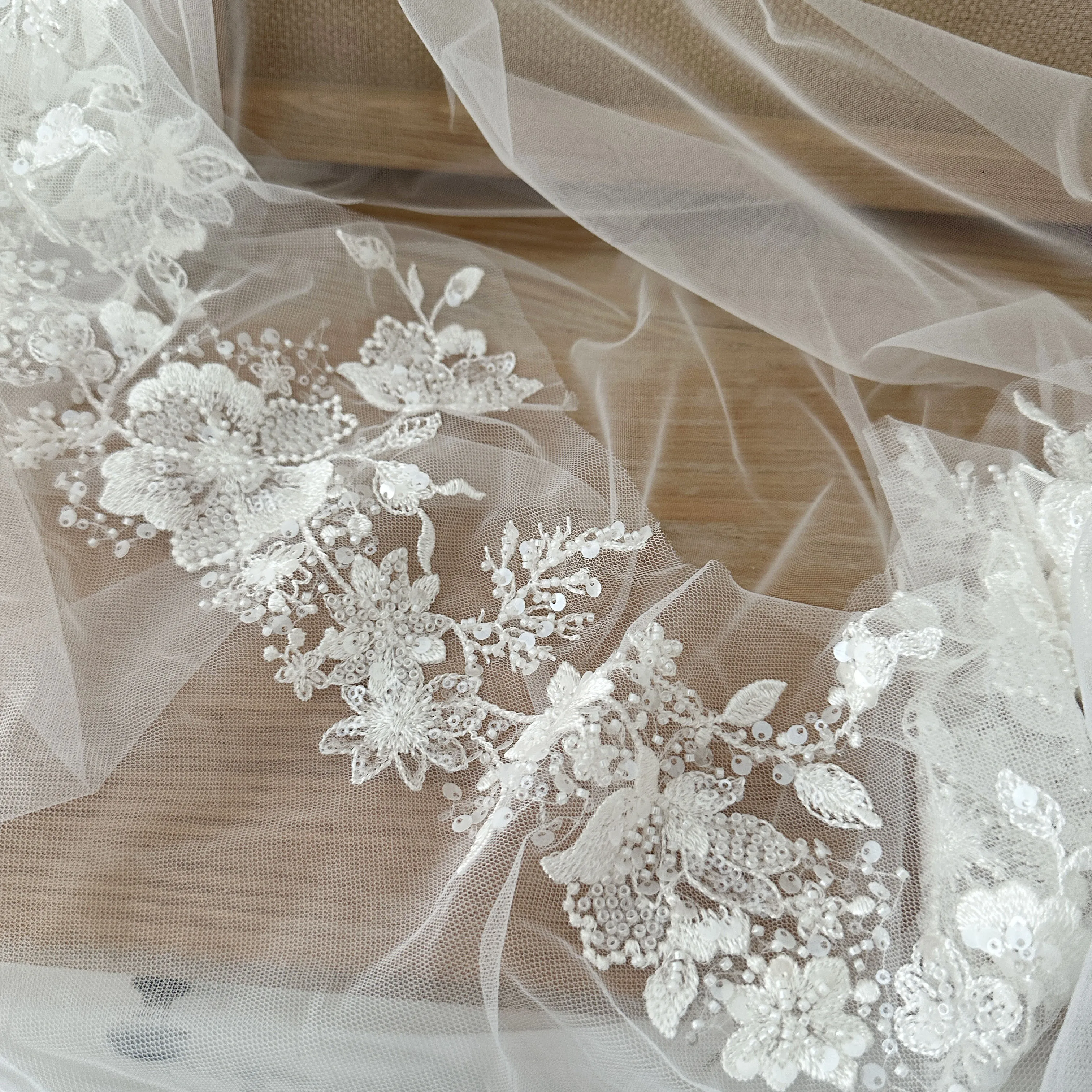 beaded lace trim for wedding dresses Luxury Beaded Lace Mermaid Wedding Dress Sample Sale