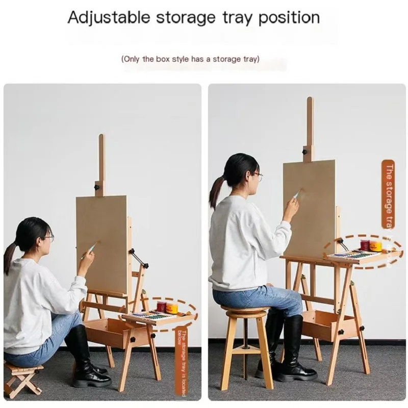 Easel Drawing Board Art Student Specific Drawer Style Oil Painting Stand Bracket Style Sketching Stand Beech Wood Foldable
