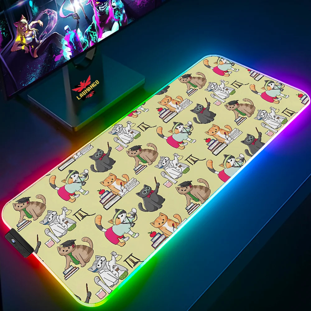 

TEACHER CATS Diy Gaming Computer Mat Mouse Mats Mousepad Gamer 900x400 Extended Pad Desktops Desk Accessories Office Keyboard Pc
