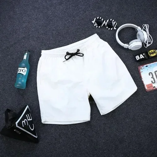 Pantalones cortos de tabla para hombre, bañadores de color liso, de secado rápido, ligeros, para playa