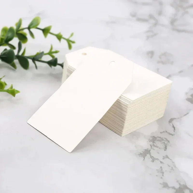 고품질 60pcs 빈 크래프트 종이 태그 의류 의류 라벨 케이크 빵 베이킹 포장 화이트 카드 DIY 공예 액세서리