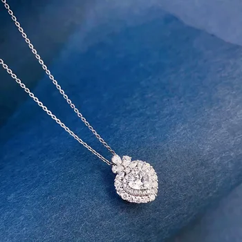 Heart Cut Lab Grown Diamond Pendant Necklace 0.5ct Main Stone DEF VS-VVS Platnum 950 Diamond Wedding Necklace For Women NO IGI 2