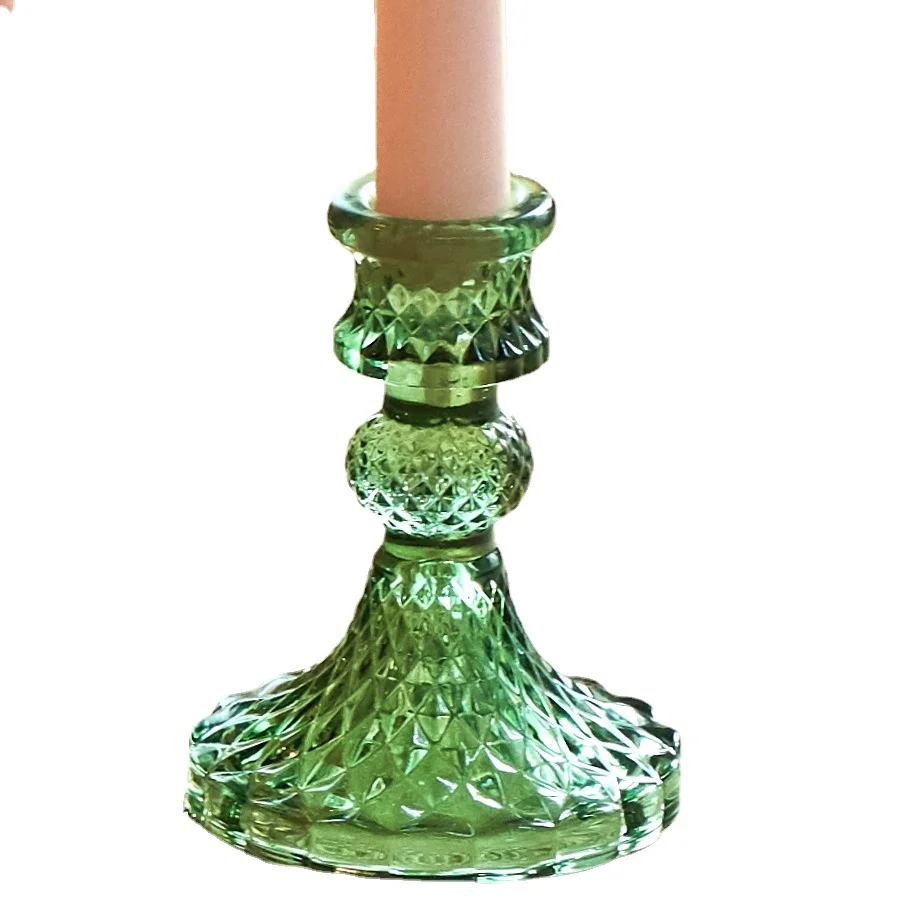 حاملات شموع مستدقة كريستال ، حامل شمعدان زجاجي ، ح...