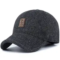 Men Autumn Winter Hat Outdoor Thick Warm Adjustable Earmuffs Baseball Cap 2
