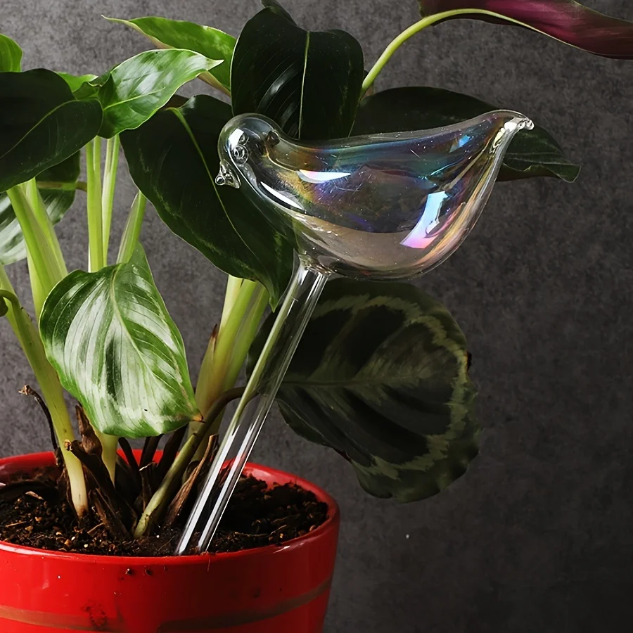 1pc, Bird Glass Watering Device, Automatic Drip Water Plant Potted Watering Device, Creative Lazy Artifact, Drip Water