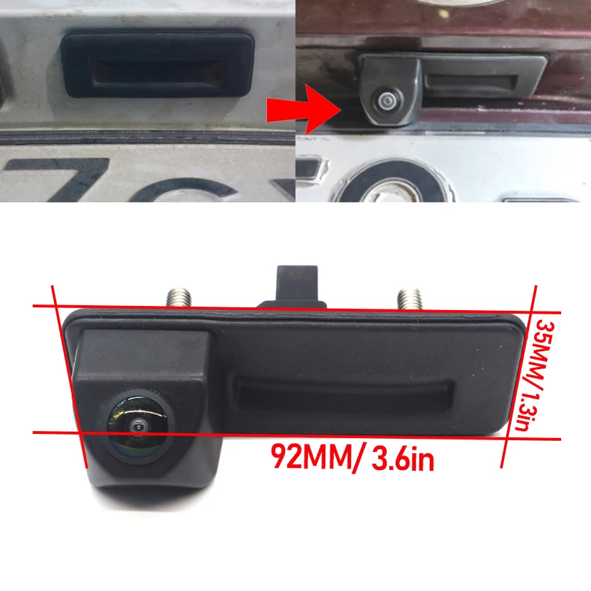 아우디 A1 8X S1 8X 20102018용 차량 트렁크 손잡이 카메라, 후방 카메라, 후진 주차 백업 카메라, CCD 어안렌즈