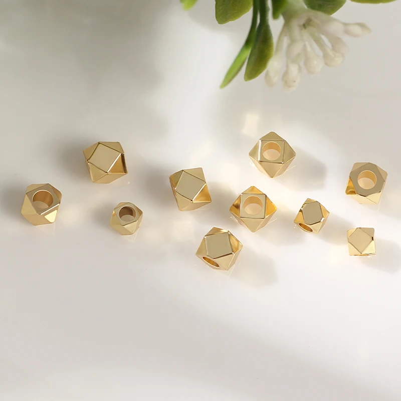 

Copper Beads 18K Gold Plated Spacer Beads For DIY Jewelry Making Components Handmade For Bracelets Necklace Craft Accessories