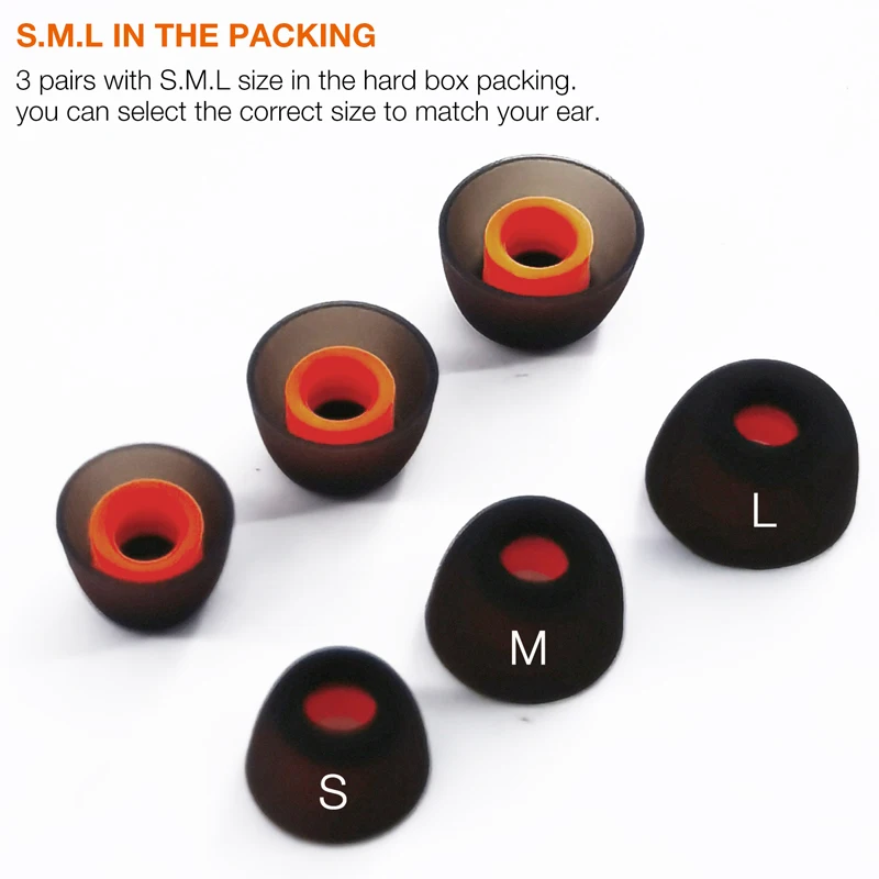 Silicone Eartips Case Compatible with JBL Tune 230NC TWS Earbuds Headphones Ear Tip Earpads Cover with S.M.L Size * 3 Pa