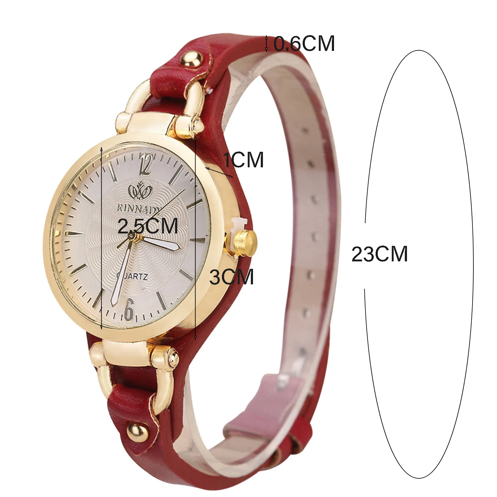 Women's Trendy Quartz Watches Round Dial PU Leather Strap Elegant Versatile Ladies Analog Quartz Watch - 6