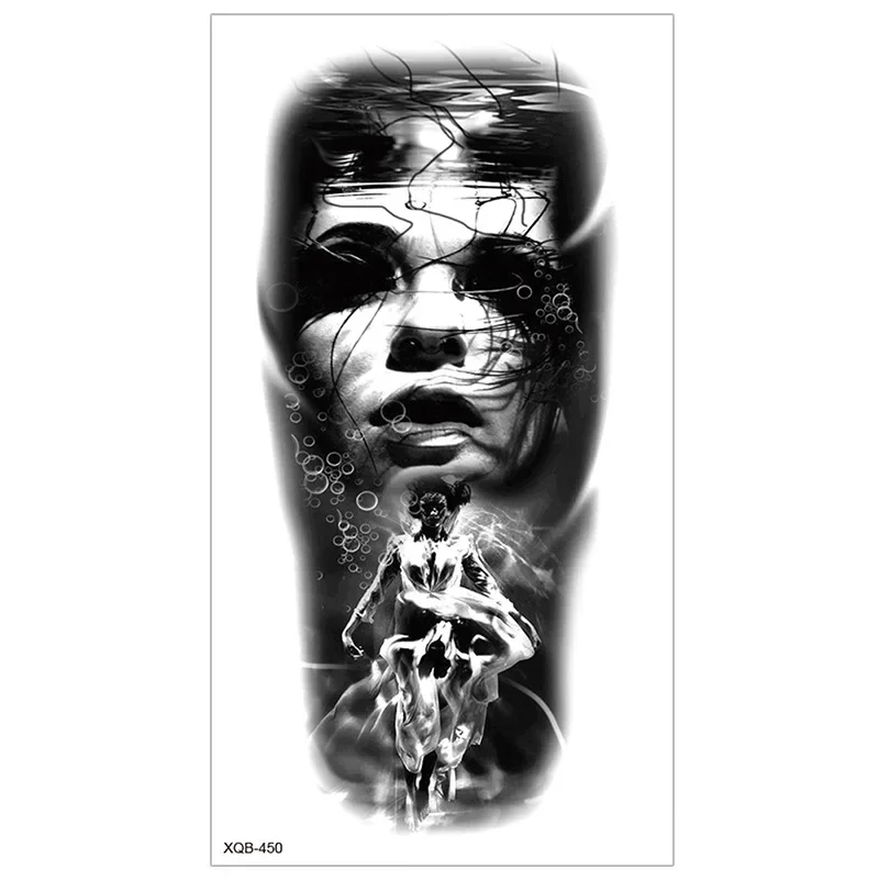 Creative Fashion Half Arm Tattoo Stickers Temporary Totem Tattoo Stickers Waterproof Fashion Men Women Body Art Tatoos Stickers