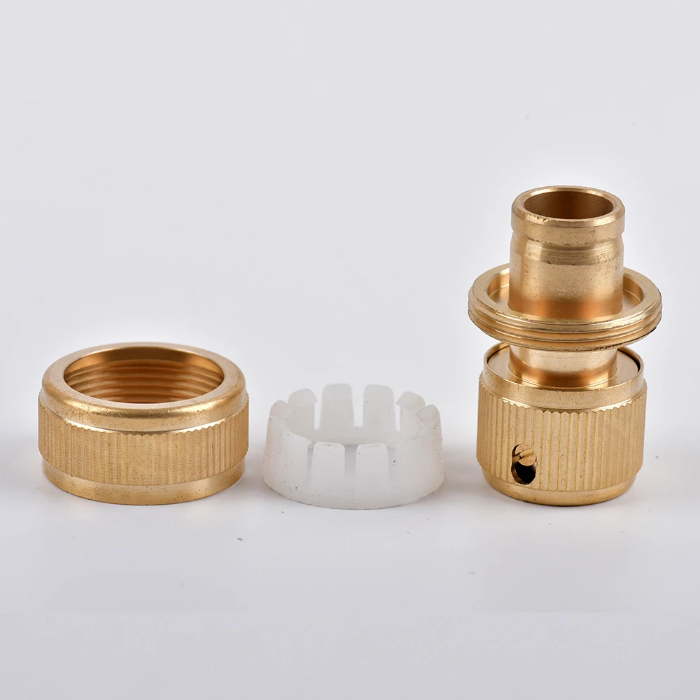 Brass Hose Quick Connector Fitting 1/2'' 5/8" 3/4'' 1''  Copper Thread Tap Coupling Garden Watering Gun Adapter 6