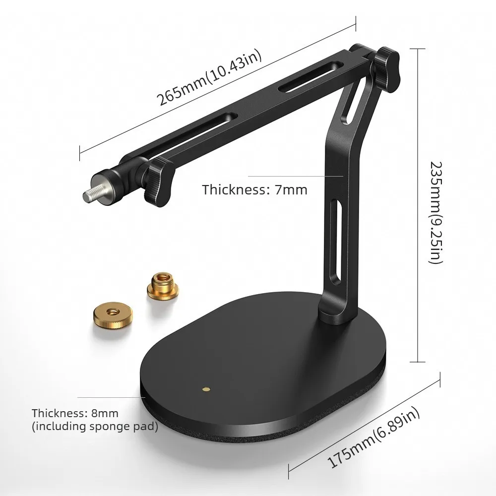 데스크 스탠드 - 마이크, HyperX, Rode, Fifine, Shure 및 기타 마이크용 조절 가능한 마운팅 암, 3/8 및 5/8 나사산 호환