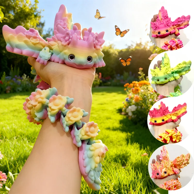 3D Print Toy Salamander Dragon Desktop Ornament 3D Print Animals Home Office Crafts Print Character Christmas Gift Action Figure