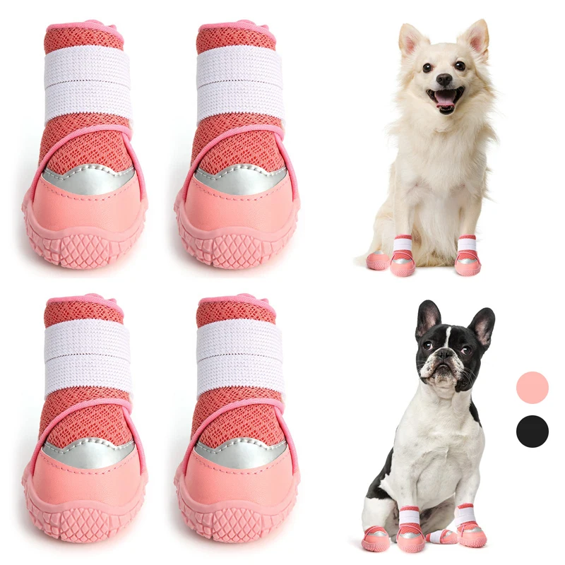 4pcsDogBootsBreathableDogShoesAntiSlipDogBootsRubber