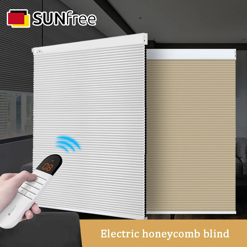 SUNFREE Motorized Cellular Shade Default Drilling system Integrated motor Electric
