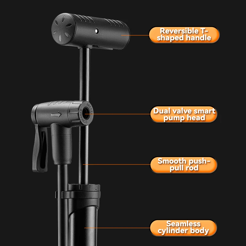 Pompa Tascabile Portatile ROCKBROS Con Cricchetto 120PSI AV/FV Pompa Per Pneumatici Ultraleggera In Lega Di Alluminio Gonfiatore Pompa Per Pneumatici Da Ciclismo - Foto 6