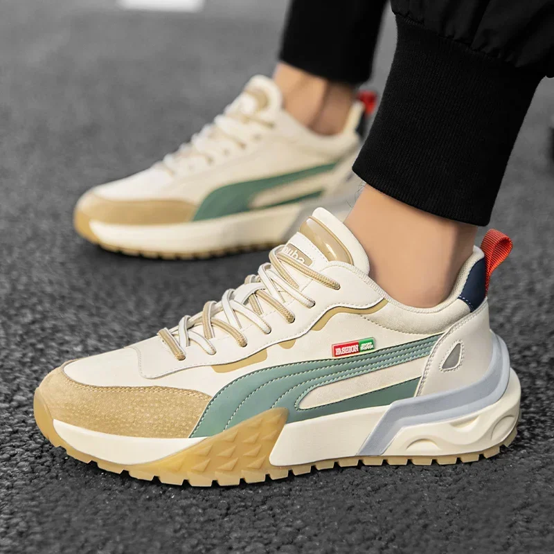 

Модные и универсальные туфли для папы, новинка сезона осень-зима 2023, модные мужские кроссовки, высококачественная повседневная спортивная обувь из искусственной кожи для мужчин