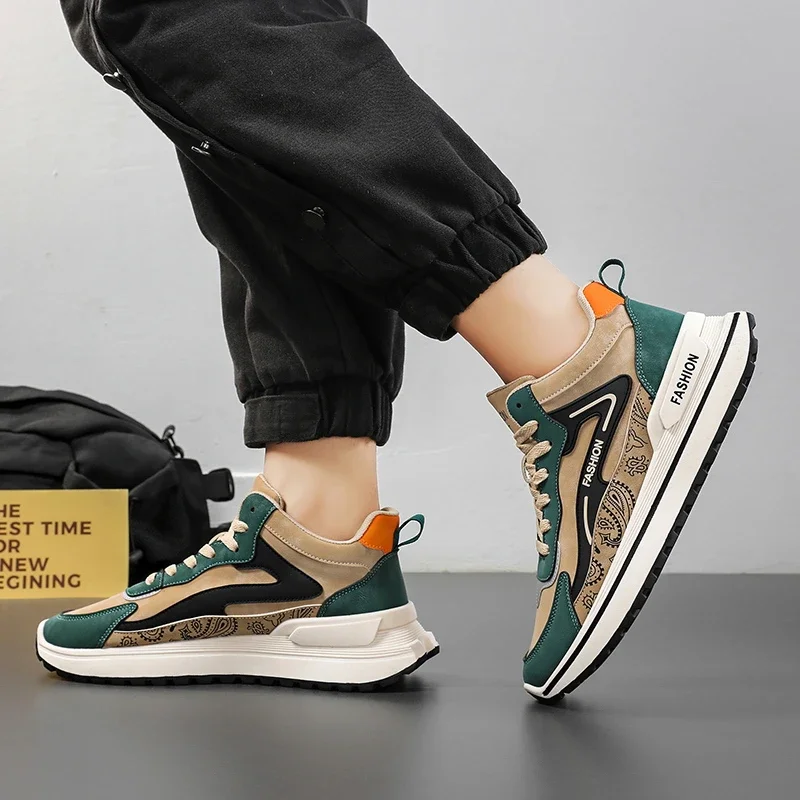 2023 Autumn Brand Shoes for Man Lace-up Men's Vulcanize Shoes Platform Casual Preppy Man's Sneakers Sport Male Fashion Sneakers