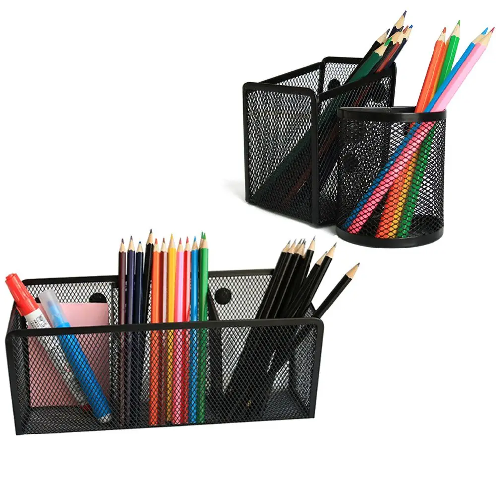 

Magnetic With Extra Strong Magnets 3 Compartments Storage Basket Pen Holder Stationery Makeup Organizer Storage Box