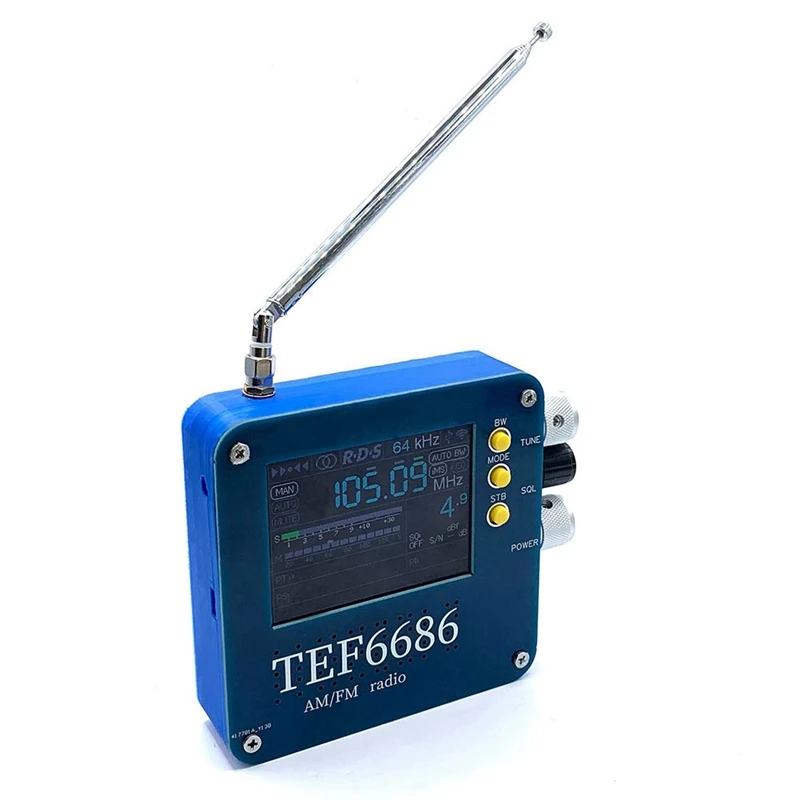 1Set ricevitore Full Band TEF6686 ricevitore Radio Full FM/AM/Short Wave HF/LW con Antenna telescopica in plastica blu