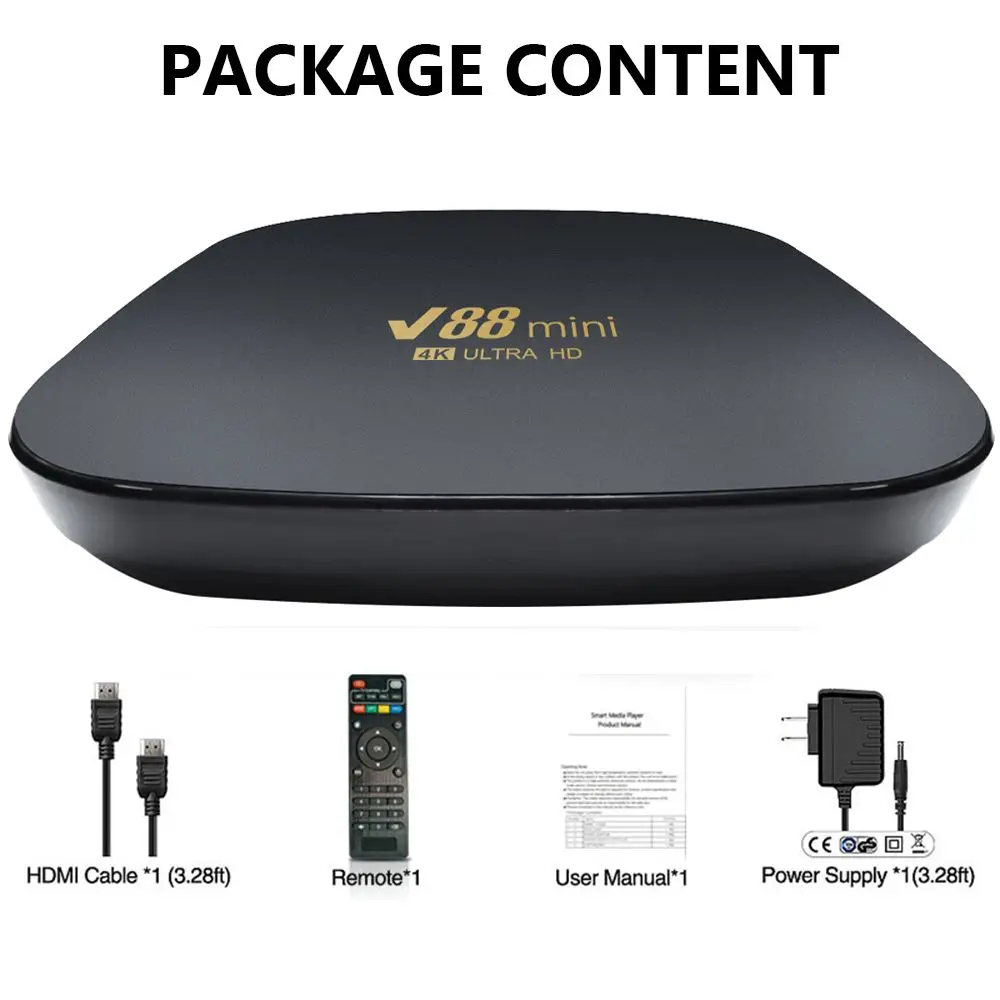 2023 ο IPTV V88 Ʈ TV ڽ ȵ̵ 12 Allwinner H3  ھ 2.4G  8K  ڽ, 8GB + 128GB ̵ ÷̾ H.265 TV ڽ