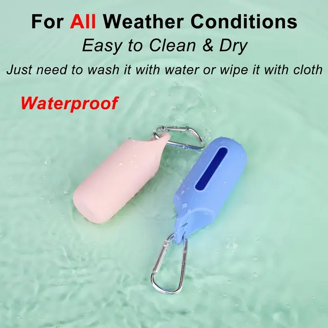 Silicone Dog Poop Bags Holder dog bags dispenser walking stand portable feces collection bag hanging ring silicone storage box 5