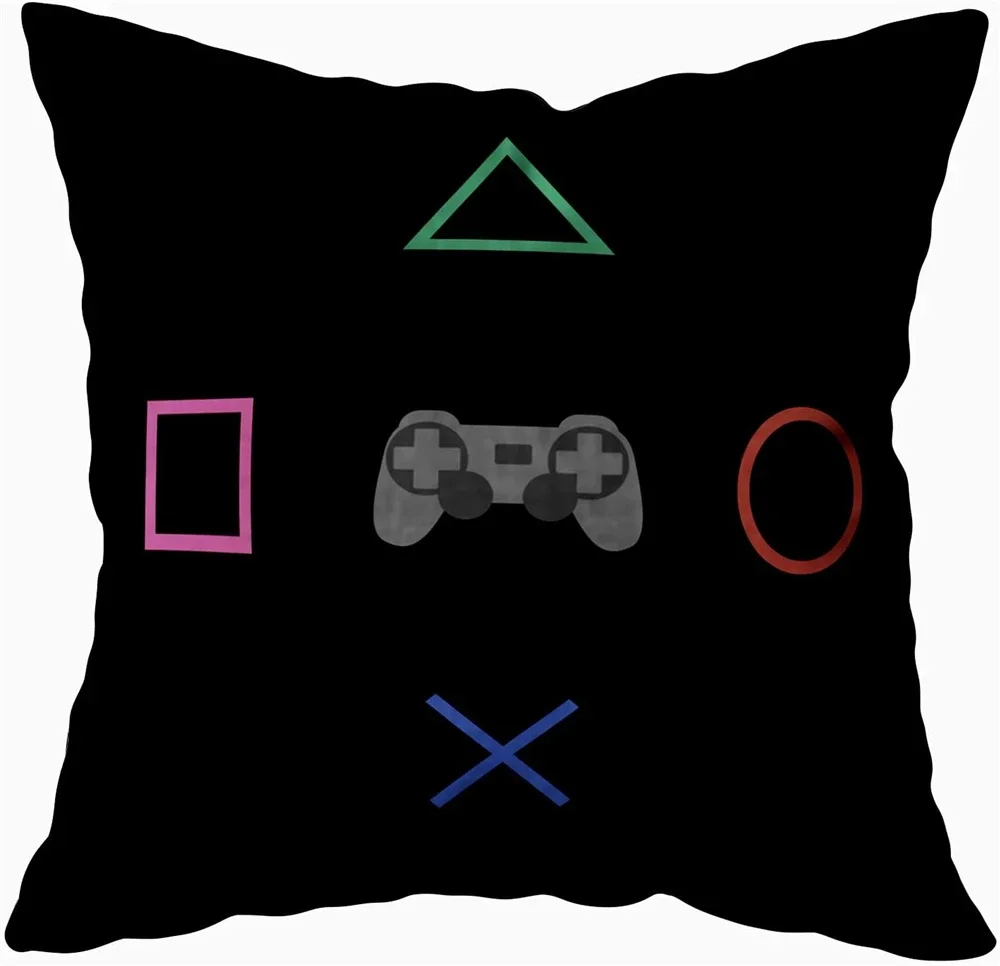 Video Game Party Cushion Cover Colorful Keyboard Pillow Case For Gamer Player Home E-sports Hotel Decor Throw Pillowcase 45X45CM