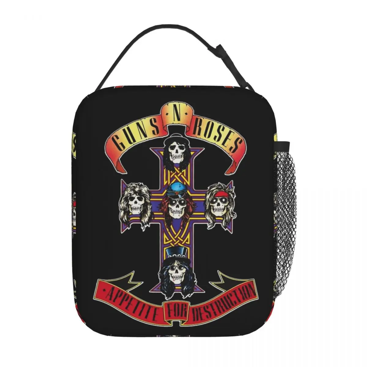 Guns N Roses Heavy Metal Accessories Insulated Lunch Bag For School Office Food Box Portable Cooler Thermal Lunch Boxes