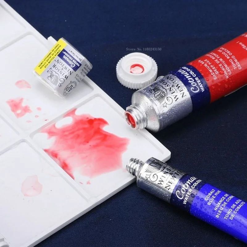 Windsor Newton Songwen 수채화 페인트 튜브 포장, 아티스트 등급 미술 용품, 야외 여행 수채화 그림 창작, 8ml