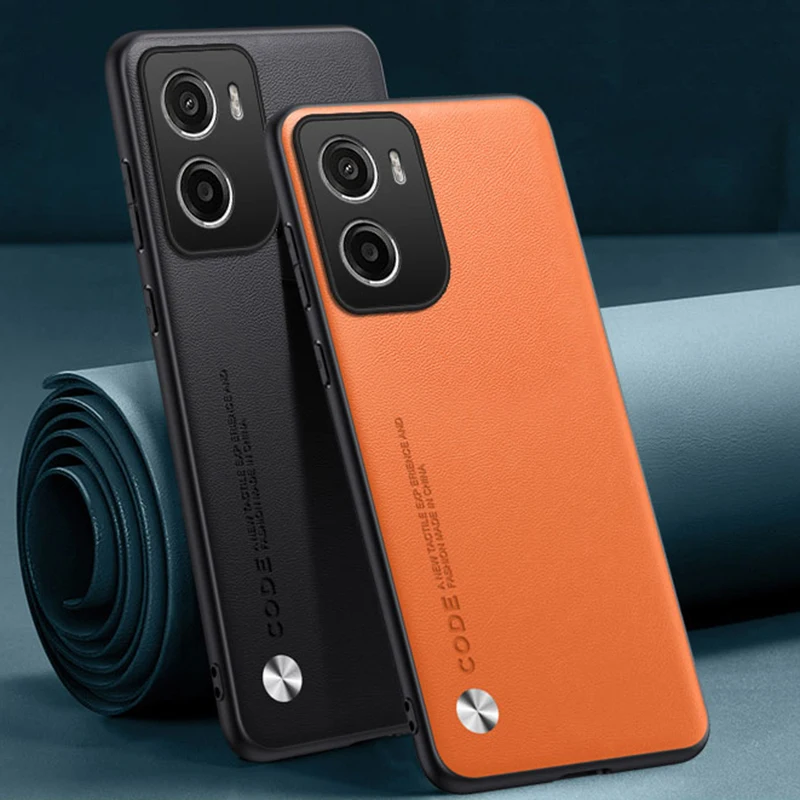 Luxurious PU Leather Matte Shockproof Silicone Phone Case - Full Protection