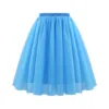 Fashion Tulle Skirt Pleated Tutu Skirts Womens Soft Drape Mid Length Skirt Wedding Bridal Bridesmaid Large Size A Line Skirts 3