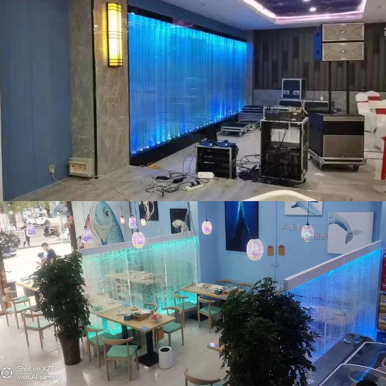 ZK Large Acrylic Screen Water Curtain Wall Water Bubble Wall Creative Hallway Partition