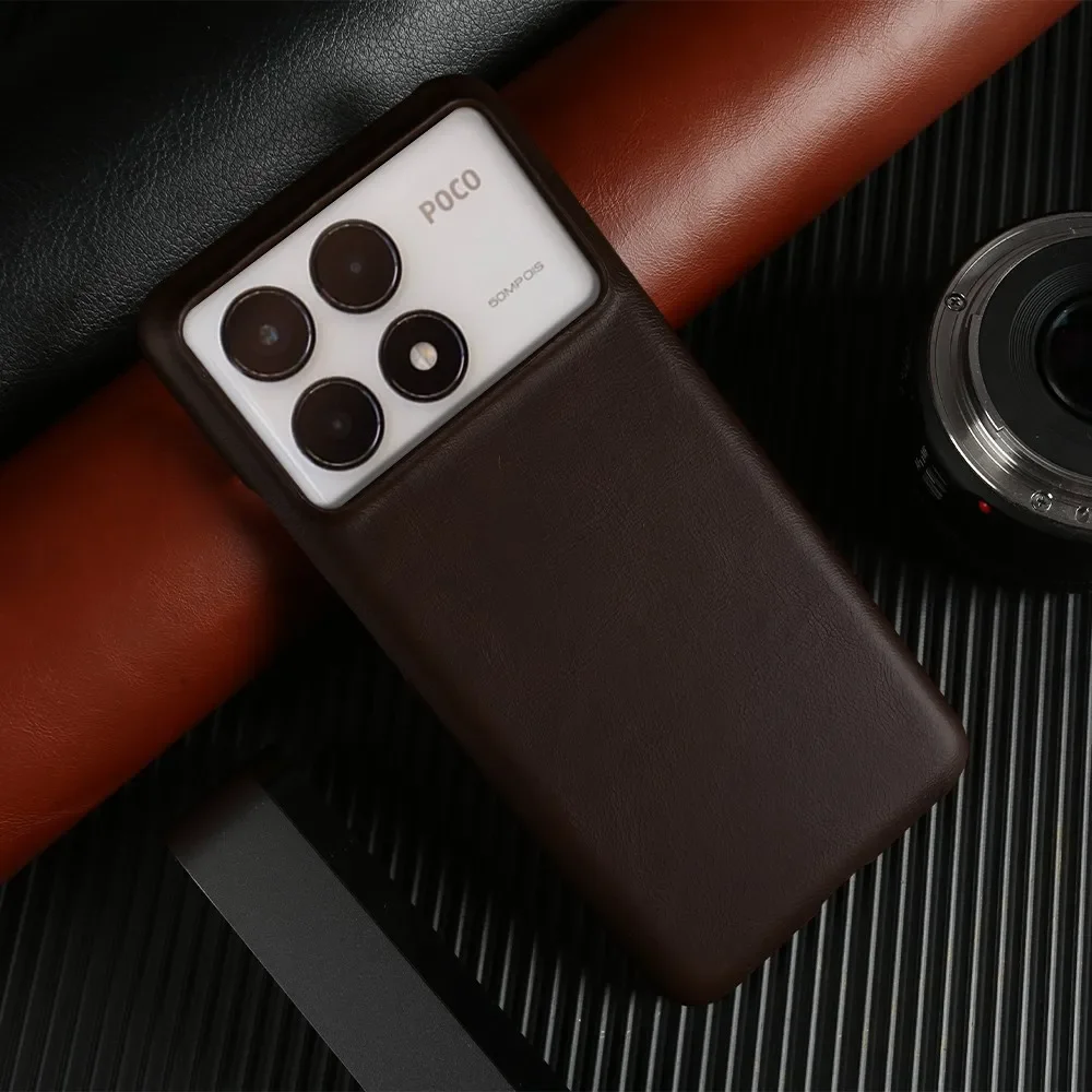 Luxurious Oil Wax Pattern Genuine Leather Phone Case - Premium Protective Back Cover
