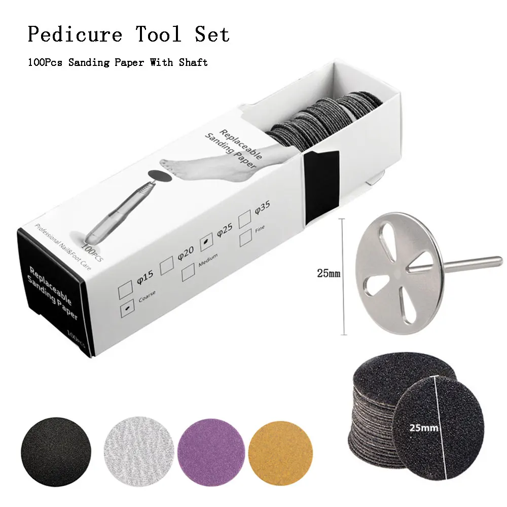 Foot File Foot Care Tool Foot Sanding Paper Foot Exfoliating Scrubber Foot Exfoliating File Electric Foot Grinder Foot Grinder Foot Care Brush 100Pcs Sandpaper Metal Nozzle Foot Files Dead Skin Callus Remove Tool Cuticle Pedicure Tool Sanding Paper Set