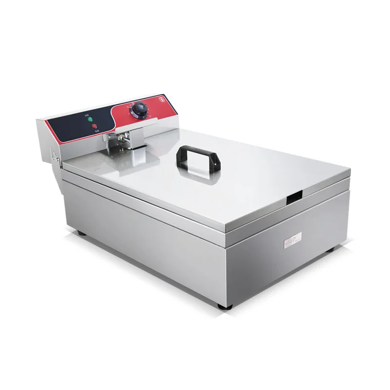 Large capacity electric fryer commercial frying pan fritters potato chips machine fried skewers fried chicken steak French fries