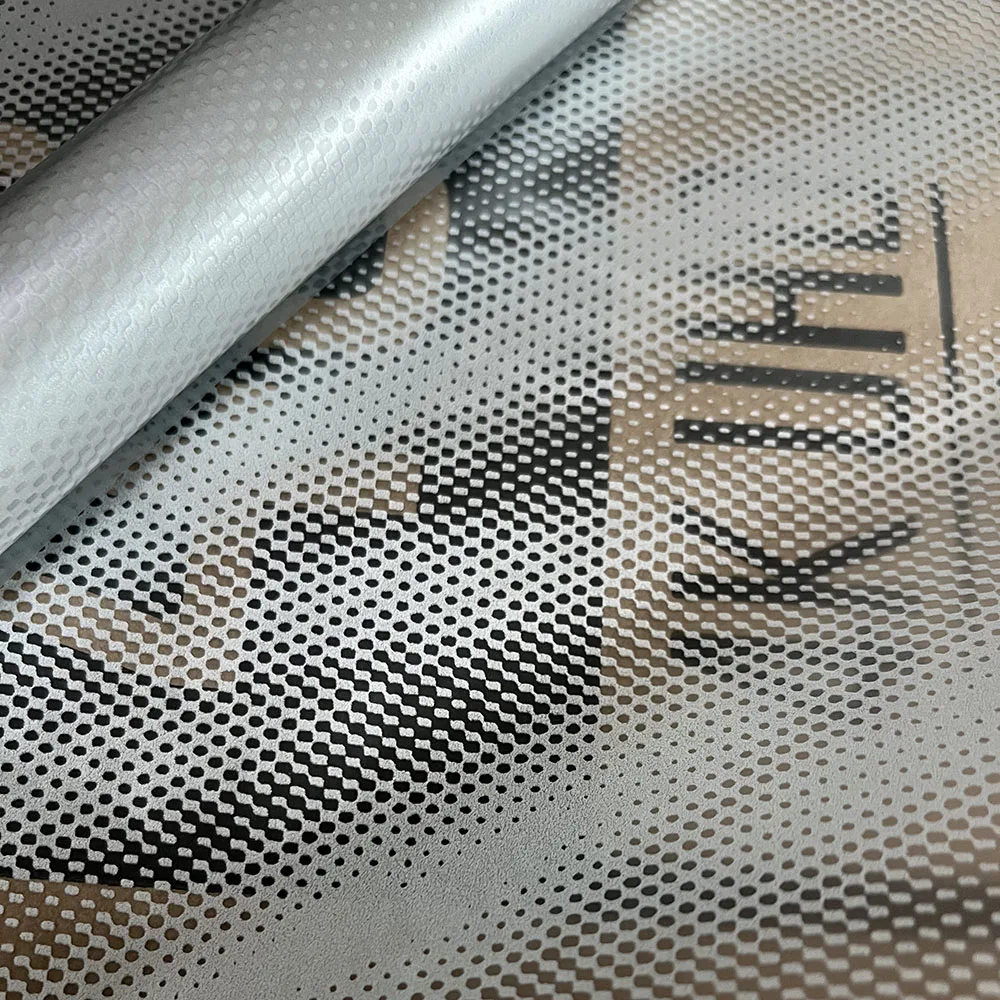 Iron Plate Carbon Fiber Gradient Silver Transparent Water Transfer Film Width 50CM