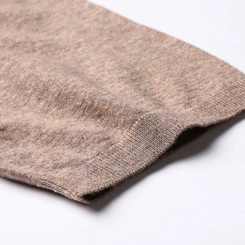 남성용 폴로 칼라 얇은 반팔 스웨터, 100% 순모 니트 셔츠, 봄 및 여름