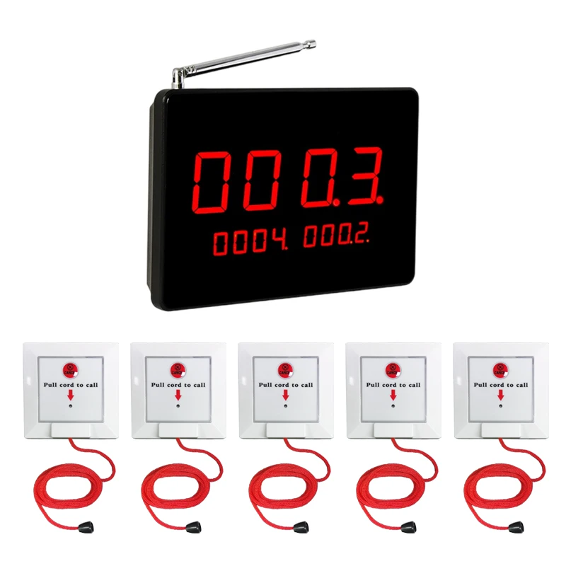 433mhz Wireless Nurse Call System with LED Receiver Display Push Button for Hospital Clinic wireless calling system